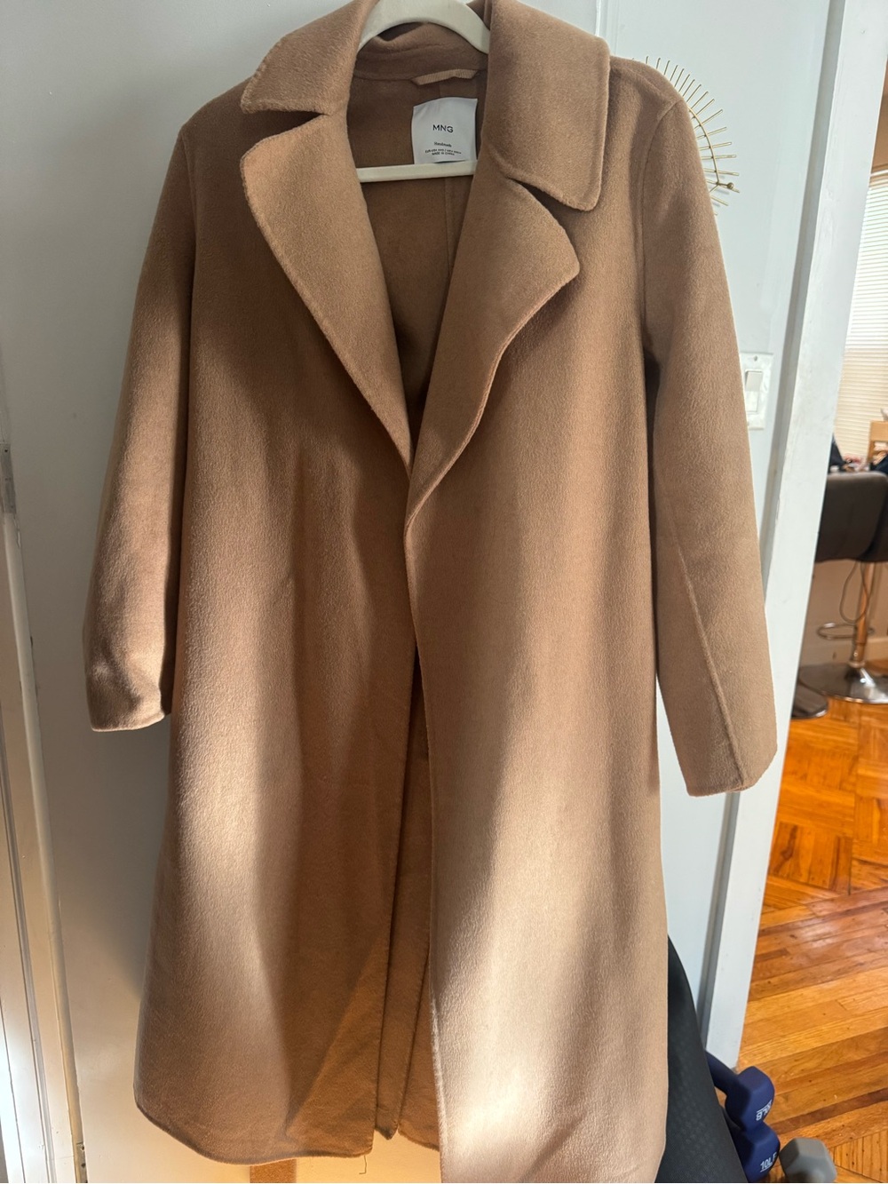 Mango Camel Wool-Blend Trench Coat